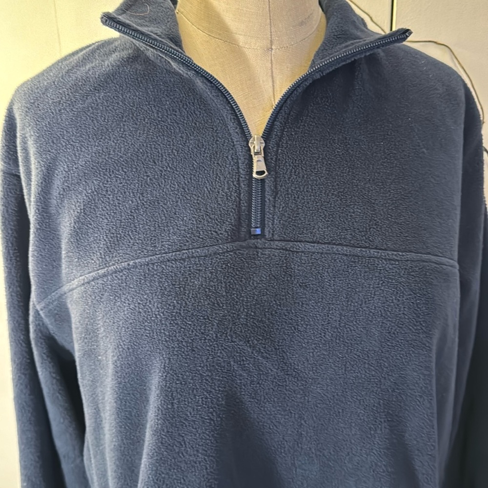 Croft & Barrow Fleece long sleeve 1/4 zip navy sweatshirt - Picture 2 of 7